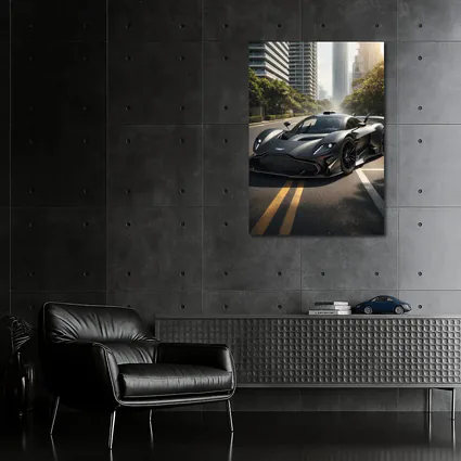 Aston Martin Valkyrie Matte Black City Street