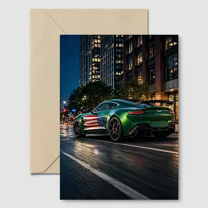 Aston Martin Vantage Green US Flag Night