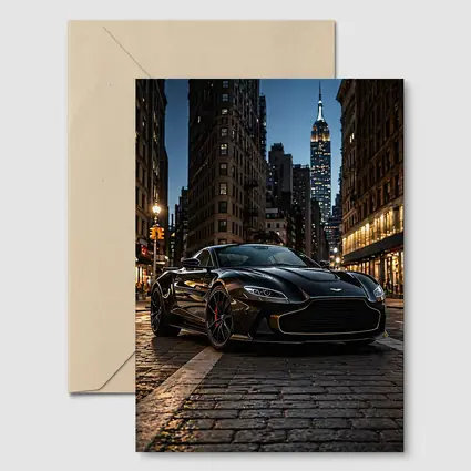 Aston Martin Vantage Black New York City Night
