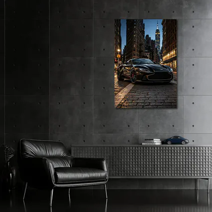 Aston Martin Vantage Black New York City Night