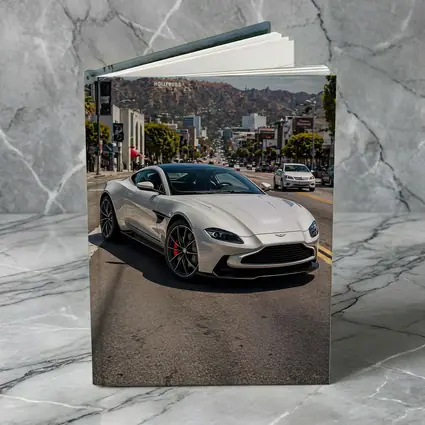Aston Martin Vantage Silver Hollywood Street Scene