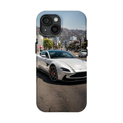 Aston Martin Vantage Silver Hollywood Street Scene