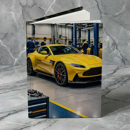 Aston Martin Vantage Yellow Car Service Garage