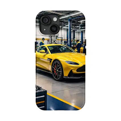 Aston Martin Vantage Yellow Car Service Garage
