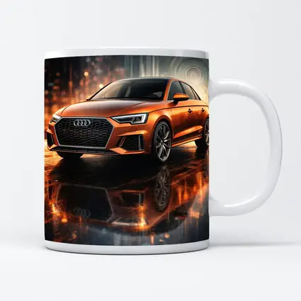 Audi A3 Orange Sedan Neon City Night