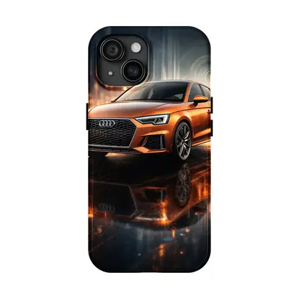 Audi A3 Orange Sedan Neon City Night