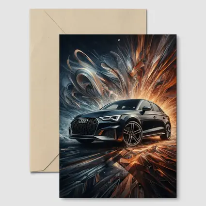 Audi A3 Black Abstract Dynamic Art Background