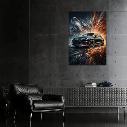 Audi A3 Black Abstract Dynamic Art Background