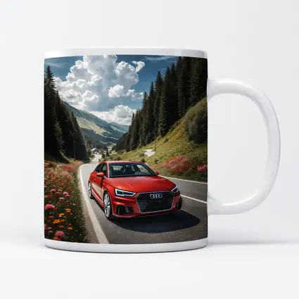Red Audi A3 Mountain Road Alpine Drive