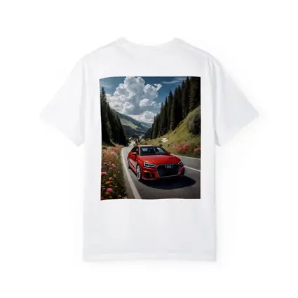Red Audi A3 Mountain Road Alpine Drive