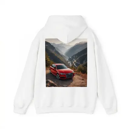 Red Audi A3 Mountain Valley Road