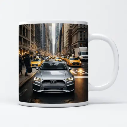 Audi A4 Silver Sedan New York City Street