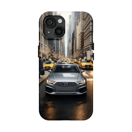 Audi A4 Silver Sedan New York City Street