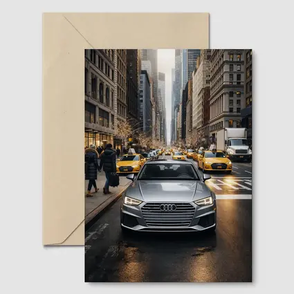 Audi A4 Silver Sedan New York City Street