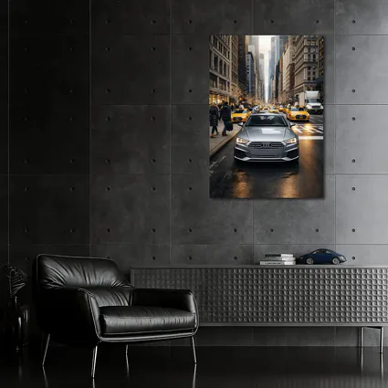Audi A4 Silver Sedan New York City Street