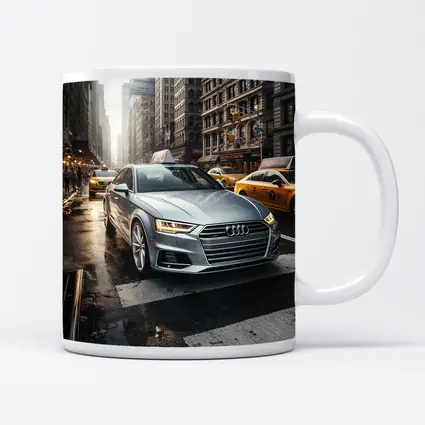 Audi A4 Silver Sedan New York City Street