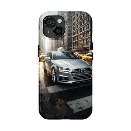 Audi A4 Silver Sedan New York City Street
