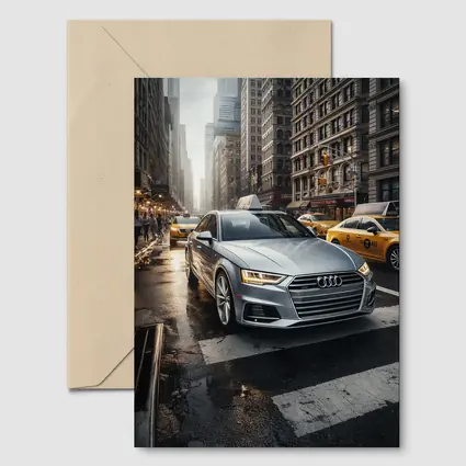 Audi A4 Silver Sedan New York City Street