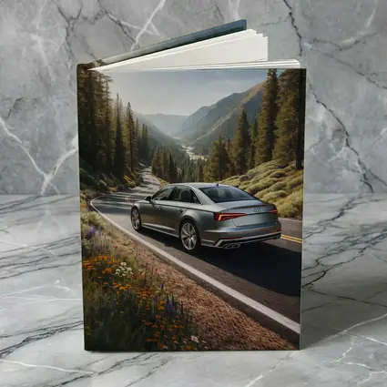 Audi A6 Silver Sedan Mountain Road Drive