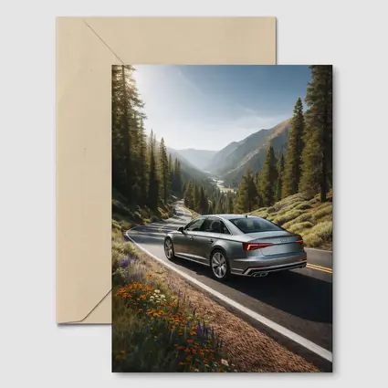 Audi A6 Silver Sedan Mountain Road Drive