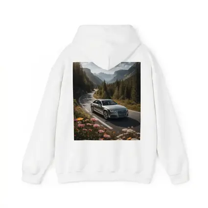 Audi A4 Sedan on Mountain Forest Road