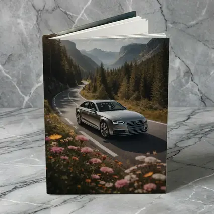 Audi A4 Sedan on Mountain Forest Road