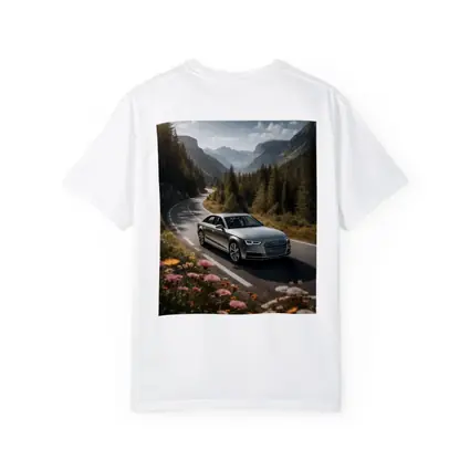 Audi A4 Sedan on Mountain Forest Road