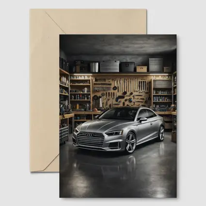 Audi A5 Parked Inside Workshop Garage