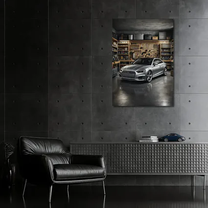 Audi A5 Parked Inside Workshop Garage