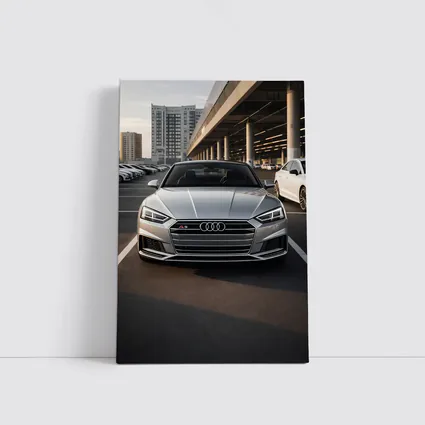 Audi A5 Silver Front View Parking Lot