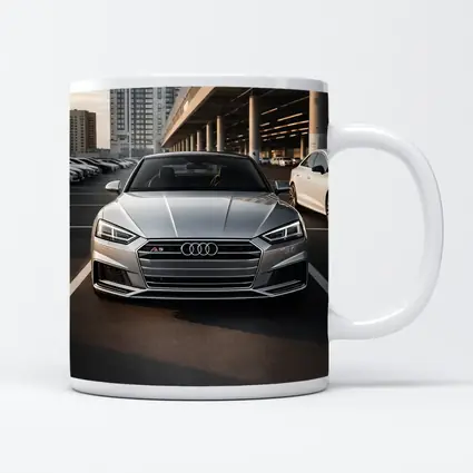 Audi A5 Silver Front View Parking Lot