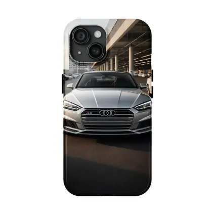 Audi A5 Silver Front View Parking Lot