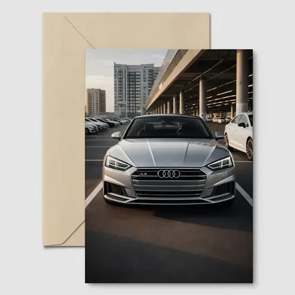 Audi A5 Silver Front View Parking Lot