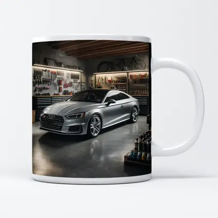 Audi A5 Silver Coupe Parked In Garage
