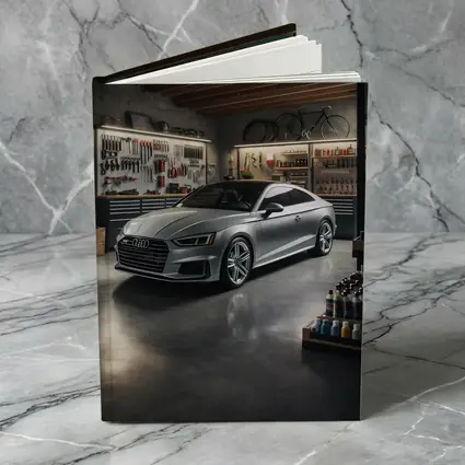 Audi A5 Silver Coupe Parked In Garage