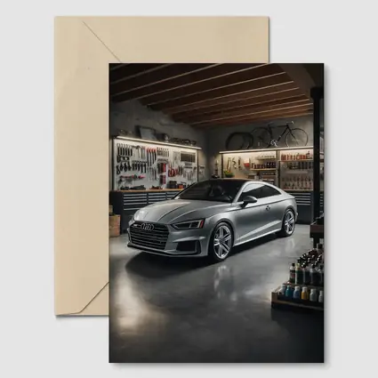 Audi A5 Silver Coupe Parked In Garage