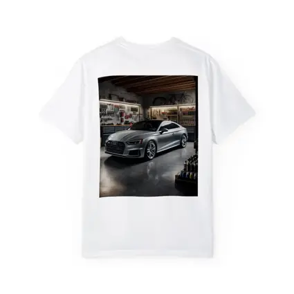 Audi A5 Silver Coupe Parked In Garage