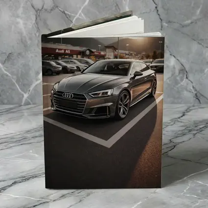 Audi A5 Parked at Sunset Mountains