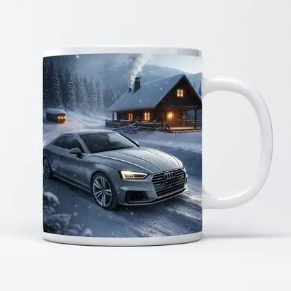 Audi A5 Coupe Snowy Winter Cabin Night