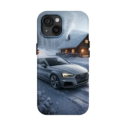 Audi A5 Coupe Snowy Winter Cabin Night