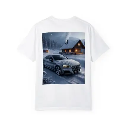 Audi A5 Coupe Snowy Winter Cabin Night