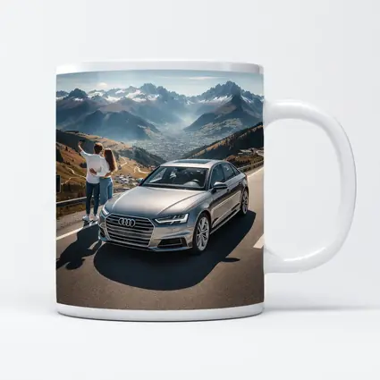 Audi A6 Silver Sedan Mountain Road