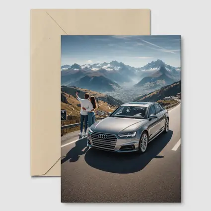 Audi A6 Silver Sedan Mountain Road