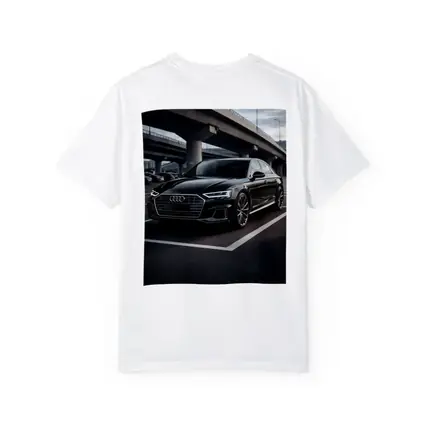 Audi A8 Black Sedan Urban Overpass Setting