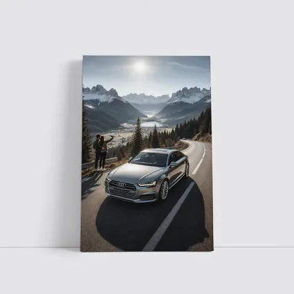 Audi A6 Silver Sedan Mountain Alpine Road