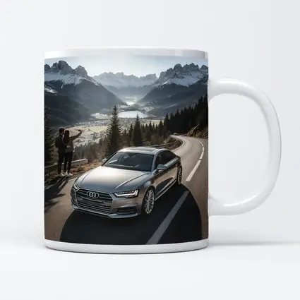 Audi A6 Silver Sedan Mountain Alpine Road