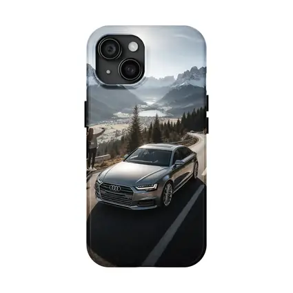 Audi A6 Silver Sedan Mountain Alpine Road