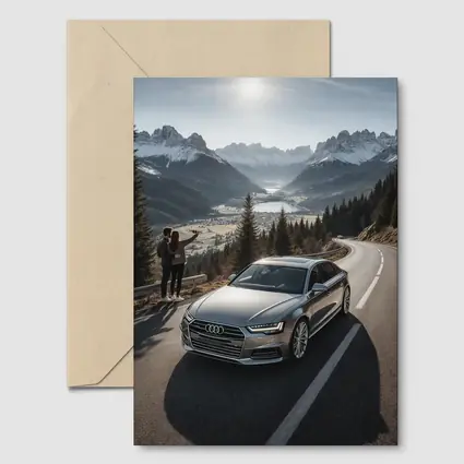 Audi A6 Silver Sedan Mountain Alpine Road