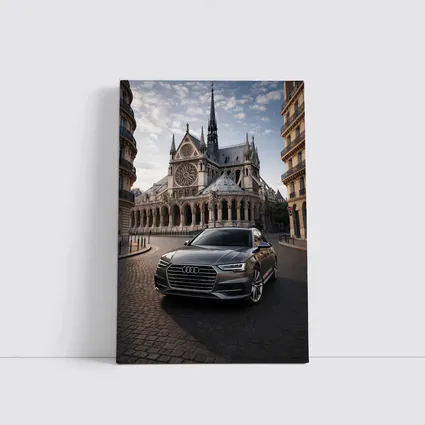 Audi A6 Parked Before Notre Dame Paris