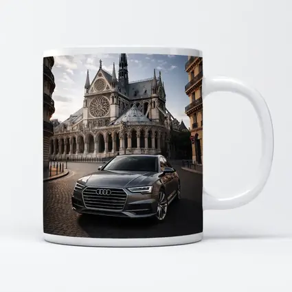 Audi A6 Parked Before Notre Dame Paris